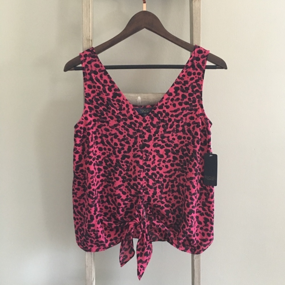 ⭐️40% Off ⭐️ Rachel Roy Azalea Minxy Spots Pink Tie Front Tank
